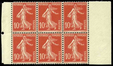 N°138fa type II bloc de 6 de feuille pour carnet p