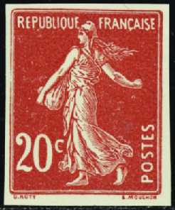 N°139 20c essai en rouge nsg TB