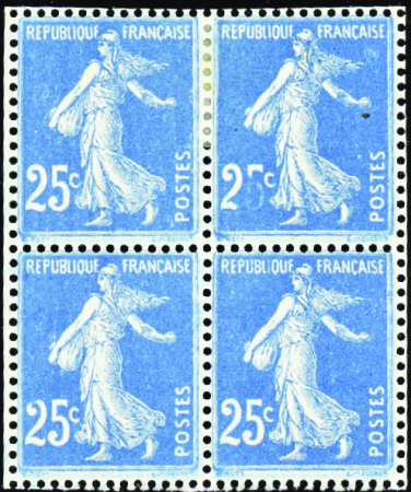 N°140 bloc de 4  1ex "5" coloré neuf * TB