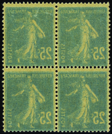 N°140 impression recto-verso bloc de 4 neuf ** TB