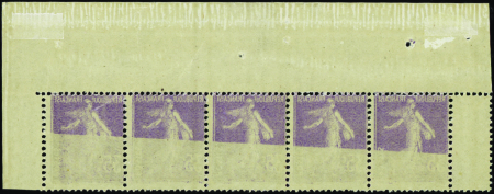 N°142e bande de 5 impression recto-verso neuf ** T
