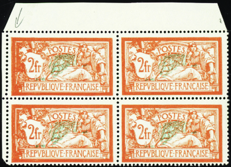 N°145 Bloc de 4 centre déplacé 2ex surencrage neuf