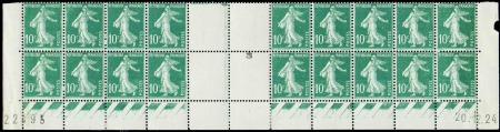 N°159 Bloc de 20 bas de feuille 2 timbres non impr