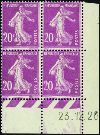 N°190 bloc de 4 coin daté 3ex "c" absent neuf ** T