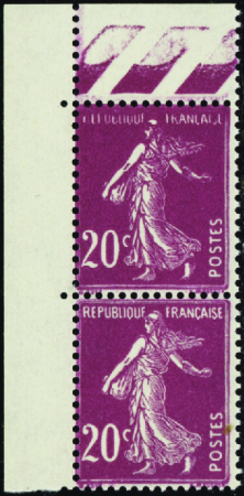 N°190 République française partiel tenant à normal