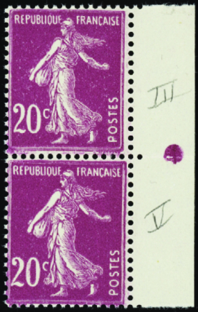 N°190e types III et V se tenant neuf ** TB