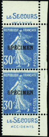 N°192 paire avec publicité surcharge spécimen neuf