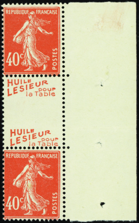 N°194 paire intervalle double pub "Lesieur" neuf *