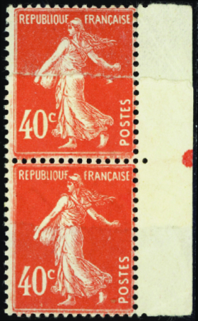 N°194 paire impression sur raccord neuf ** TB