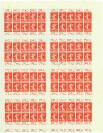 N°194 Bloc de 80 timbres pub Lesieur (40 ex double