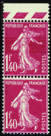 N°196 Fond ligné tenant à normal neuf ** TB