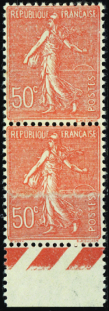 N°199 paire impression sur raccord neuf ** TB