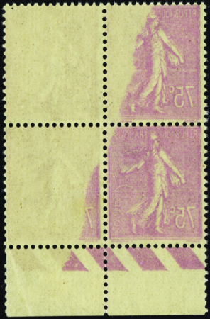 N°202 bloc de 4 impression recto-verso sur 2ex neu