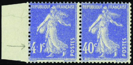 N°237 0 de "40" partiel tenant à normal neuf ** T