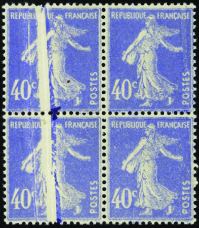 N°237 bloc de 4 large pli accordéon (1ex*) neuf **