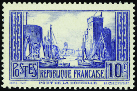 N°261c 10f La Rochelle bleu type II neuf ** TB