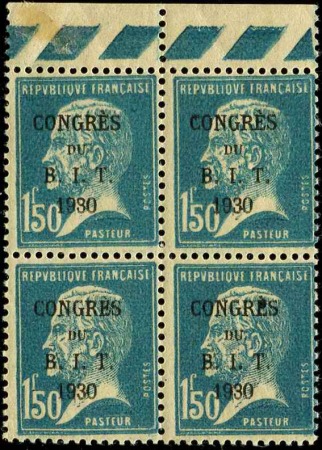 N°265 Bloc de 4  1ex 2ème "E" de Congrès maculé ne