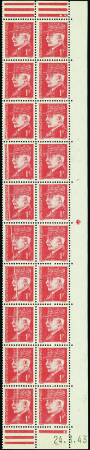 N°514 bloc de 20 timbres pli accordéon sur 8 ex ne