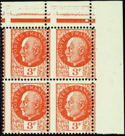 N°521 bloc de 4 piquage à cheval neuf ** TB