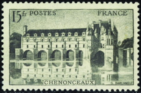 N°610c 15f Chenonceau gris-noir neuf ** TB