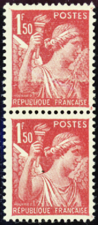 N°652 Paire impression sur raccord neuf ** TB