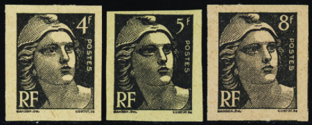 N°717 et suivants 4f-5f-8f 3 essais en noir sur