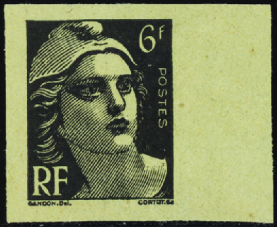 N°720 6f essai en noir sur vert