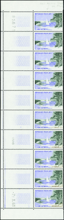 N°1312 Bande de 10 cdf 5 timbres sans "Postes" neu