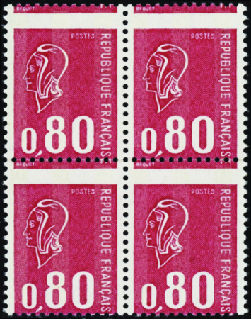 N°1816g Bloc de 4 piquage à cheval neuf ** TB