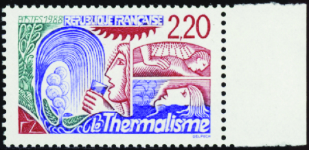 N°2556a 2f20 thermalisme rouge au lieu de bleu bdf