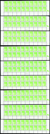 N°3092b 2 bandes de phosphore 9 bas de feuilles de