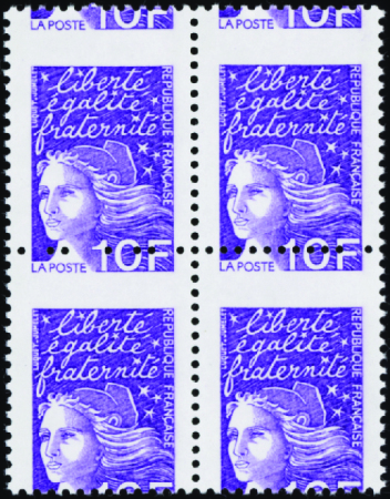 N°3099g piquage à cheval bloc de 4 neuf ** TB