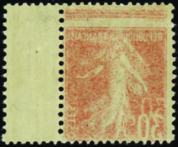N°58 30c Semeuse rouge impression recto-verso neuf