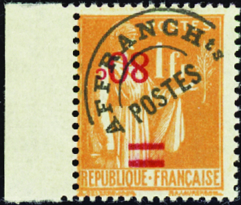 N°74a surcharge renversée bdf neuf * TB