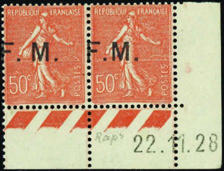 N°6 Paire surcharge à cheval neuf * TB