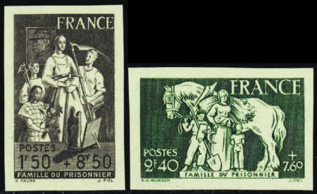 N°585/586 la famille du prisonnier 2 valeurs neuf 