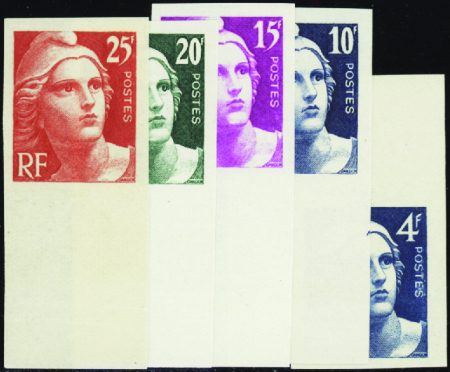 N°725/729 Marianne de Gandon 5 valeurs bdf neuf **