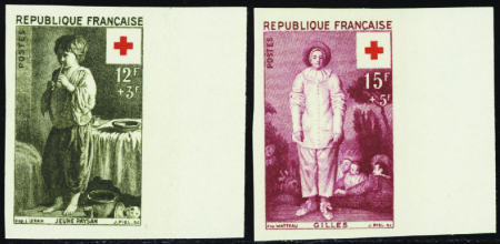 N°1089/1090 Croix-rouge 1956  2 valeurs bdf neuf *