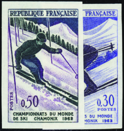 N°1326/1327 championnat du monde de ski 2 valeurs 