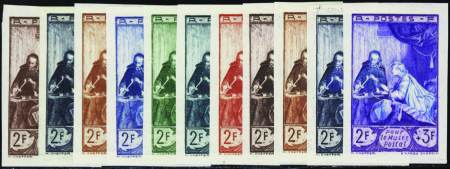 N°753 musée postal 11 essais dont 3 multicolores n