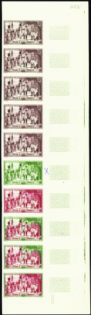 N°997 Napoléon 1er bande de 10 cdf dont 3 multicol