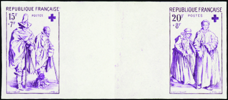 N°1140/1141 Croix-rouge 1957 paire interpanneau ne