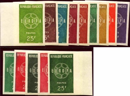 N°1218 25f Europa 1959  14 essais différents tous 