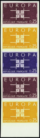 N°1396 Europa 1963 bande de 5 bdf neuf ** TB