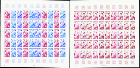 N°1508/1509 Croix-rouge 1966  2 feuille de 50 timb