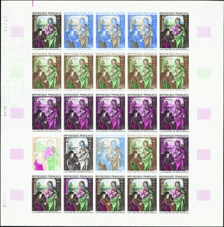 N°1732 Le Maitre de Moulins feuille de 25 timbres 
