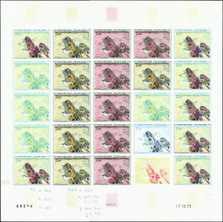 N°1733 Les péniches de Derain feuille de 25 timbre