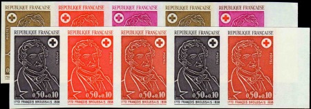 N°1735/1736 Croix-rouge 1972  2 bandes de 5 bdf ne