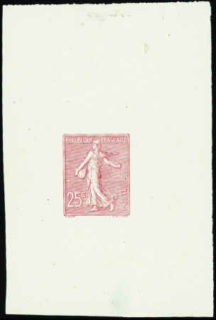 N°132 25c Semeuse lignée épreuve en rouge