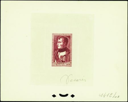 N°896 Napoléon 25f+10f non émis épr en rouge-brun 